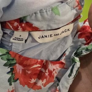 Janie and Jack Red and Green Floral Dress 3t
